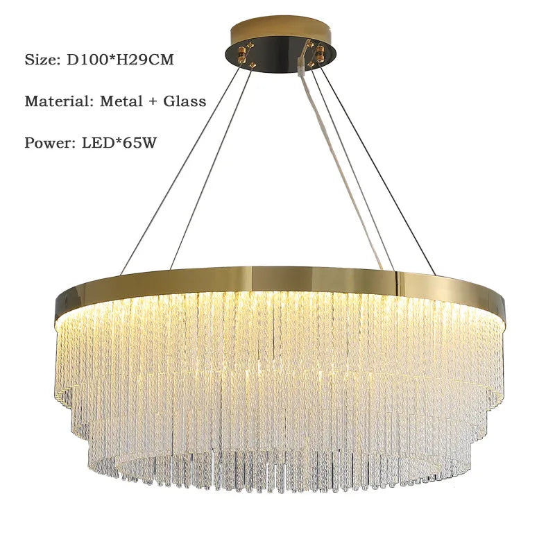 Crystal Ceiling Chandelier: Modern LED Luxury Pendant Light for Home Decor
