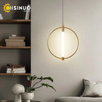 LED Circle Pendant Lights in Gold/Black for Home Decor Lighting