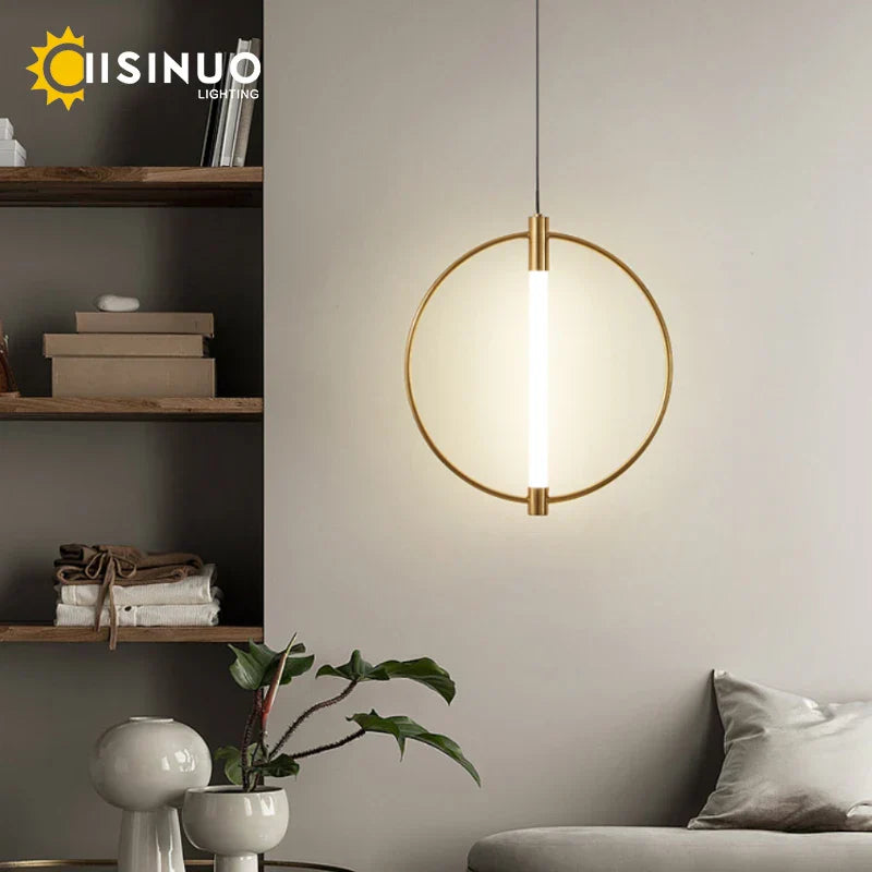 LED Circle Pendant Lights in Gold/Black for Home Decor Lighting