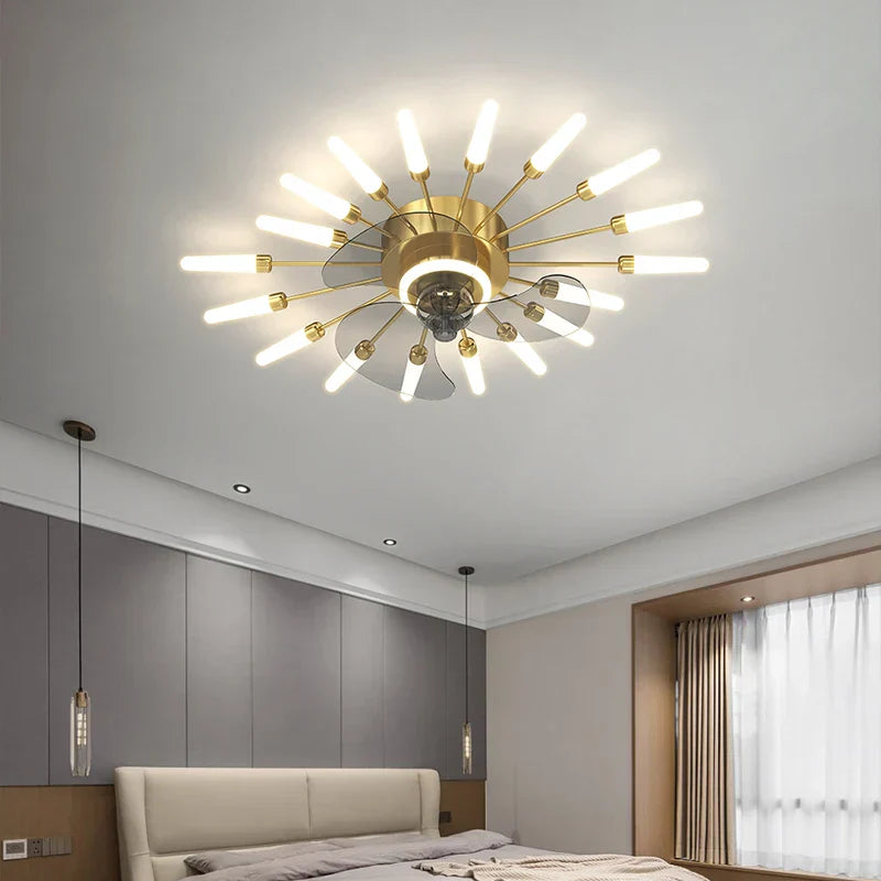 2023 Modern Chandelier Ceiling Fan Lights for Living Room Bedroom Upscale Decor