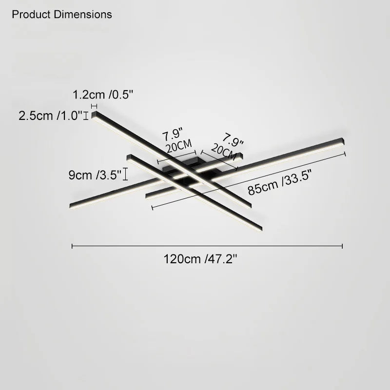 Black Chandelier LED Ceiling Lamp for Master Bedroom Living Room Energy Saving Light