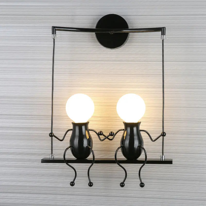 Little Man LED Wall Light: Modern, Simple, Creative Design for Children's Bedroom