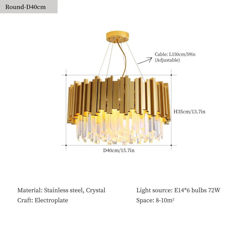Classic Crystal Chandelier Pendant Light for Home Decor