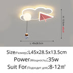 Modern Kids Room Ceiling Chandelier for Bedroom Study Living Room Lighting Fixtures