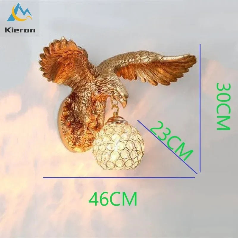 Eagle Crystal LED Wall Lamp for Nordic Modern Style Bedrooms & Living Rooms