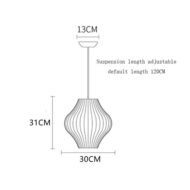 White Silk Pendant Chandelier for Living Room Hotel Hall - Modern Ceiling Lamp