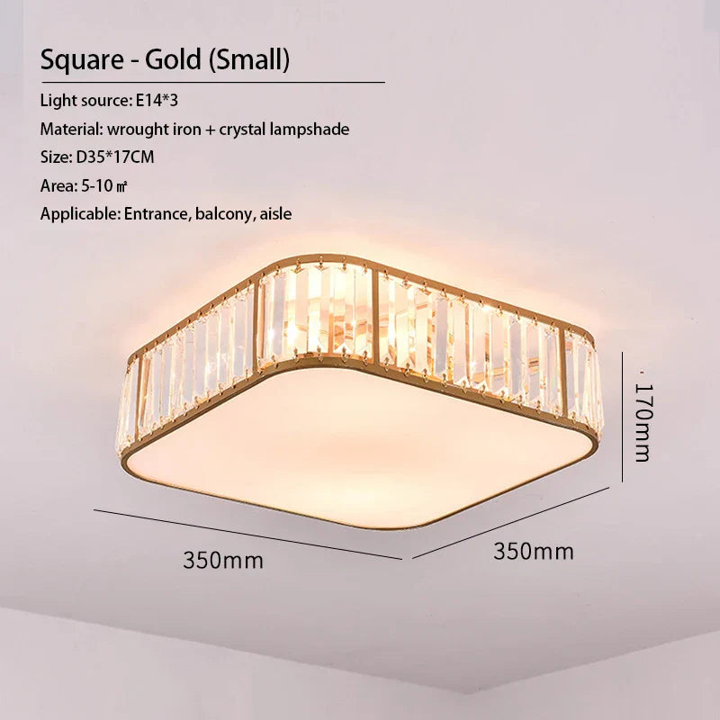 Luxury Crystal Ceiling Lights LED Chandeliers for Living Room Bedroom Lighting
