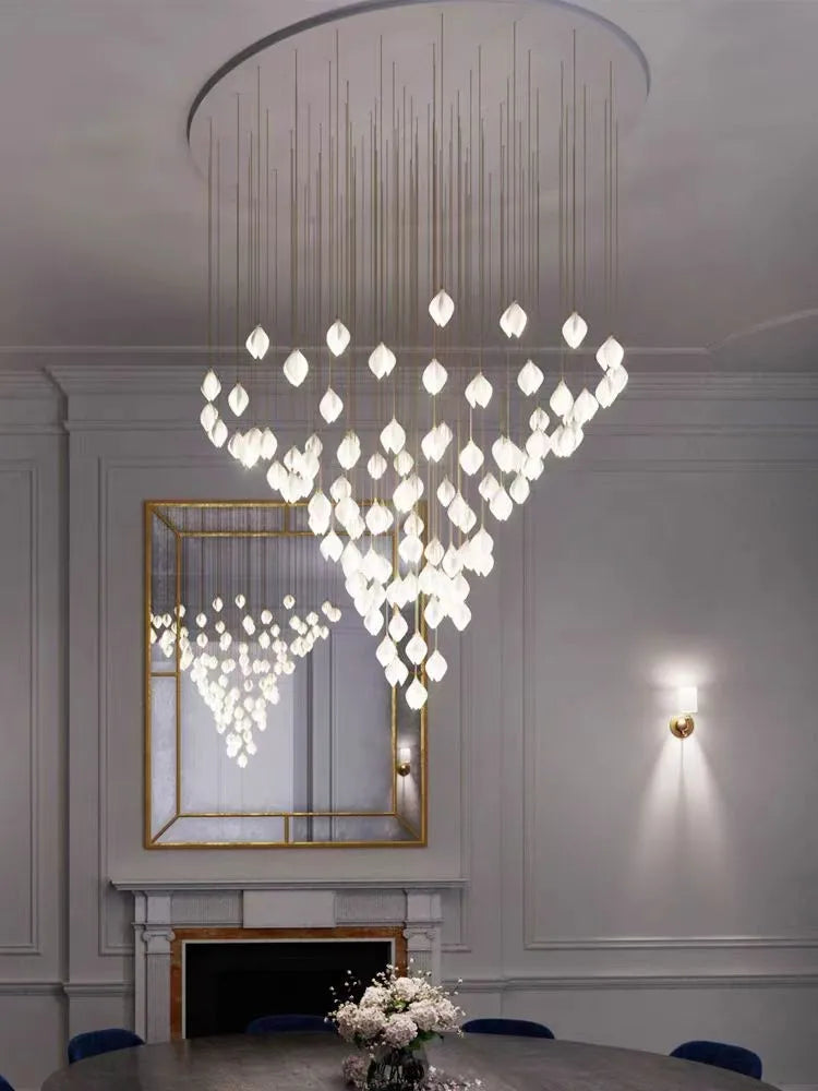 Magnolia Flower G9 LED Chandelier - White Luxury Pendant Light Fixtures