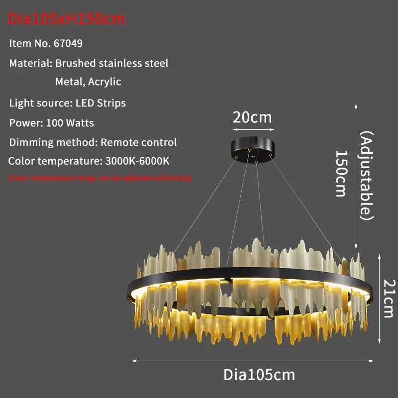 Luxury Modern Chandelier Circle Pendant Light for Living Room by Afralia™