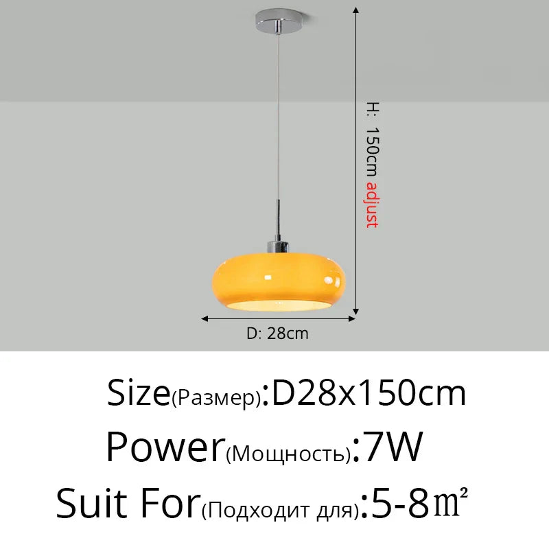 Luxe Orange Pendant Lamp for Dining Room & Bedroom Decoration by Afralia™