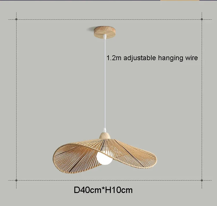 Rattan Wabi Sabi Pendant Lights for Home Decor and Bedroom Chandelier