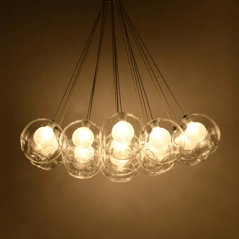 Colorful Glass Ball Bubble Chandelier LED Pendant for Home Dining Room Decor