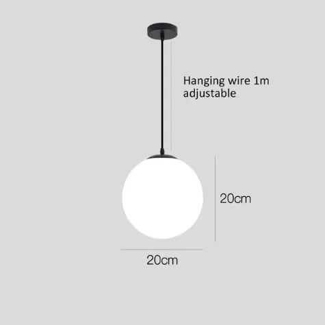 Nordic Glass Pendant Lights - White Ball Hanging Lamps for Home Decor