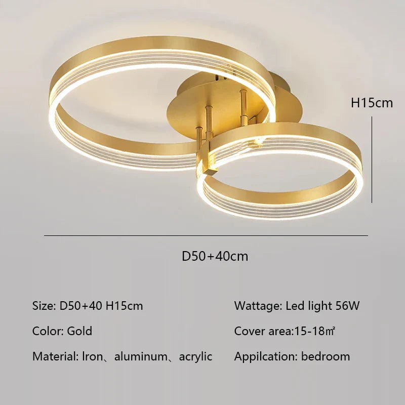Modern Minimalism Round Ring Ceiling Lamp LED Lighting Fixture