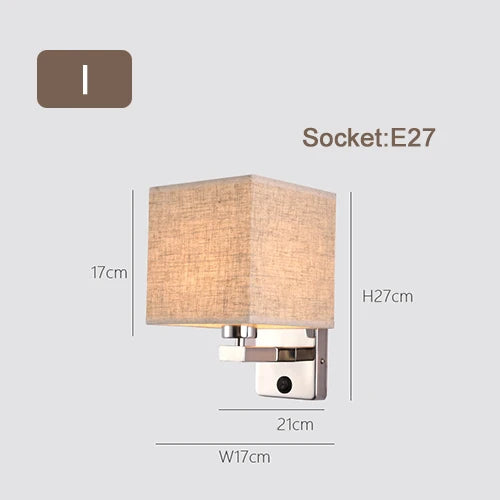 Modern Wood Iron LED Wall Lamp for Living Room Bedroom Lighting Sconce Nightlight