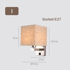 Modern Wood Iron LED Wall Lamp for Living Room Bedroom Lighting Sconce Nightlight