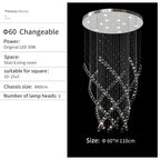 Crystal Chandelier for High Ceilings Living Room - Modern Luxury Spiral Stair Pendant Lamp