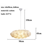 LED Cloud Chandelier: Floating Cotton Cloud Pendant Lamp for Nursery, Living Room, Kids Room