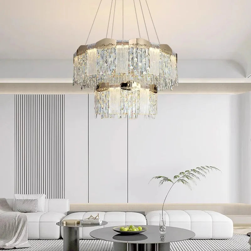 Crystal Ceiling Chandelier: Modern Luxury Lighting for Living Room, Dining Room, Bedroom