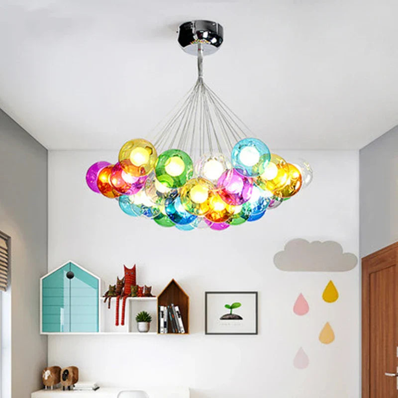 Glass Ball Bubble Chandelier: Nordic Modern Pendant Light for Living Room, Bedroom, Dining Table