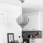 Meshmatics Chandelier: Modern Cage Design LED Dimmable Lighting Fixtures for Dining Room