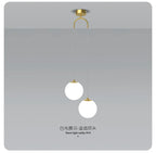 Double Glass Ball Pendant Light Fixture for Bedroom Ceiling Lighting