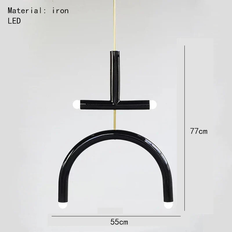 Colorful Metal Chandelier LED Pendant Lamp for Bedroom Parlor Dining Room