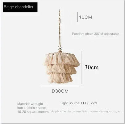 Bohemian Vintage Fela Tassel Handwoven Chandelier LED Home Decoration Light