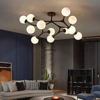Glass Ball Ceiling Chandelier: Modern Lighting Fixture for Living Room Bedroom Center Table