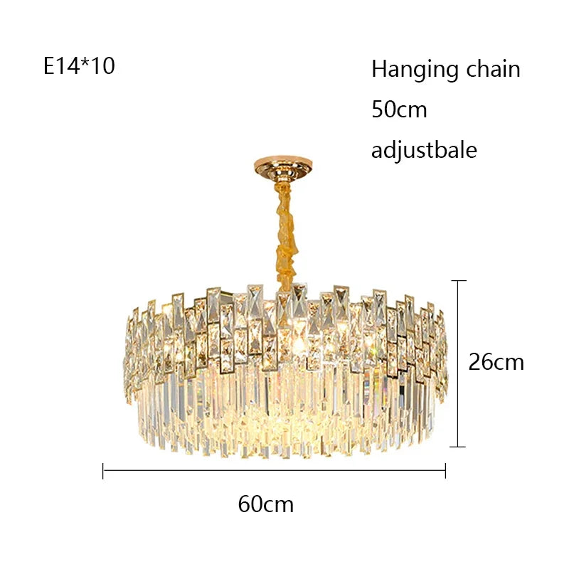 Modern Crystal Chandelier for High-End Living Room Decor Lighting