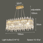 Crystal Ceiling Chandelier: Postmodern Luxury Indoor Lighting for Living Room, Dining Room & Bedroom