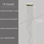 LED Chandelier for Revolving Staircase | Loft Villa Ceiling Hanging Lamp