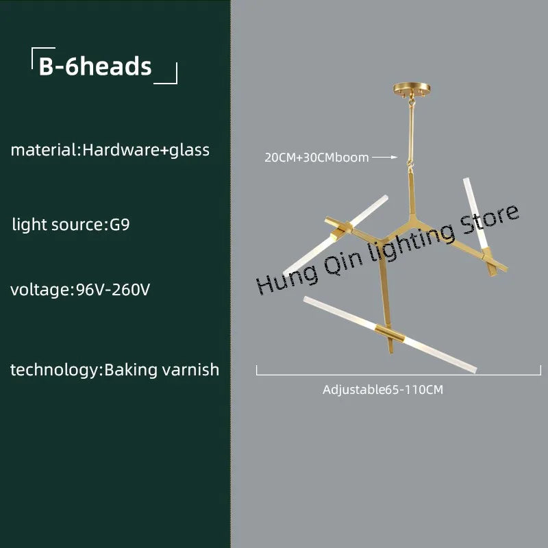 Gold Branch LED Chandelier for Duplex Villa Staircase - Modern Indoor Lighting