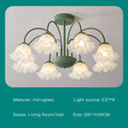 Modern Green White Branch Ceiling Chandelier for Living Room Bedroom Dining Loft