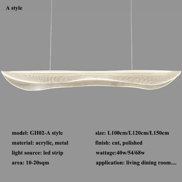 Modern Arc Acrylic LED Pendant Light Chandelier for Living Dining Room