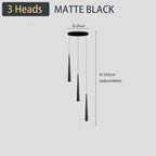 Black LED Ceiling Chandelier: Stylish Staircase Lighting for Home Decor & Living Room