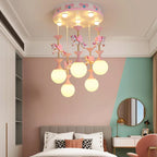 Kids Ceiling Chandelier: Modern LED Pendant Light for Girls' Bedroom Decor