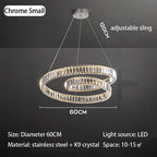 Crystal Chandelier LED Light Fixture, Luxury Decor Hanging Lamp, Modern Home Lighting
