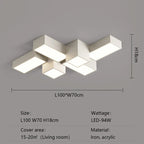 Modern Minimalist Square LED Ceiling Lamp Creative Geometry Light Home Decor Lighting
