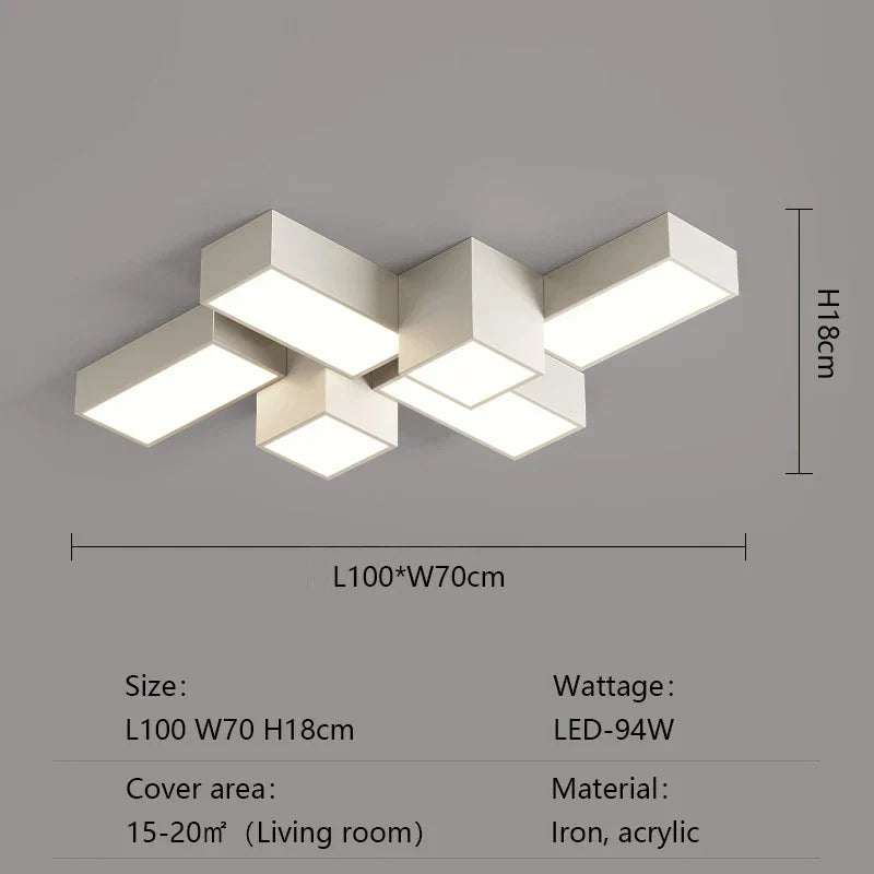 Modern Minimalist Square LED Ceiling Lamp Creative Geometry Light Home Decor Lighting