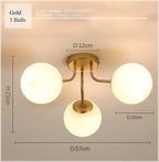 Glass Ball Ceiling Chandelier Pendant Lamp for Modern Living Bedroom