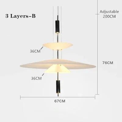 Modern LED Saucer Chandelier Living Room Stairs Dining Table Bar Pendant Lamp