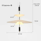 Modern LED Saucer Chandelier Living Room Stairs Dining Table Bar Pendant Lamp