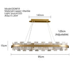 LED Marble Chandelier: Modern Lighting for Living Room, Bedroom, or Restaurant.