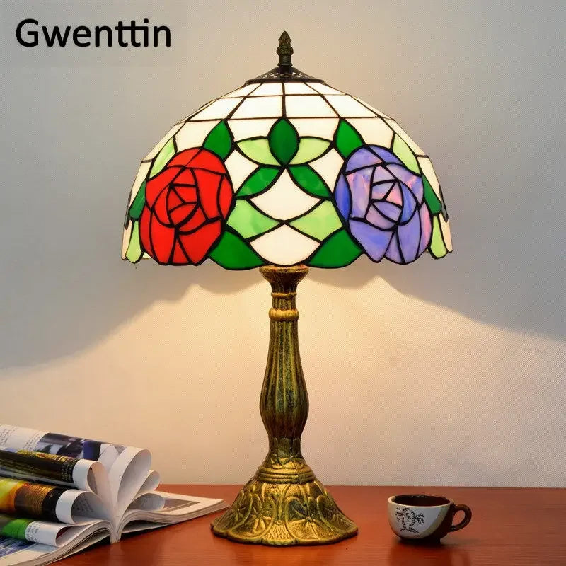 Tiffany Style Stained Glass Led Table Lamp