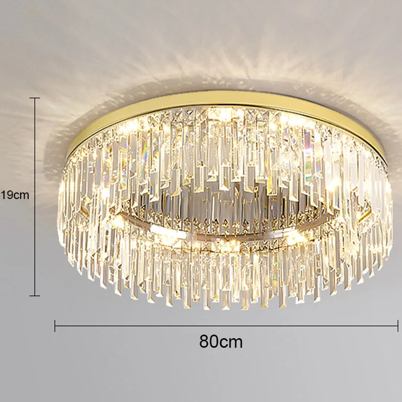 Crystal Ceiling Lamp: Modern Minimalist Light Luxury for Home Indoor Lighting