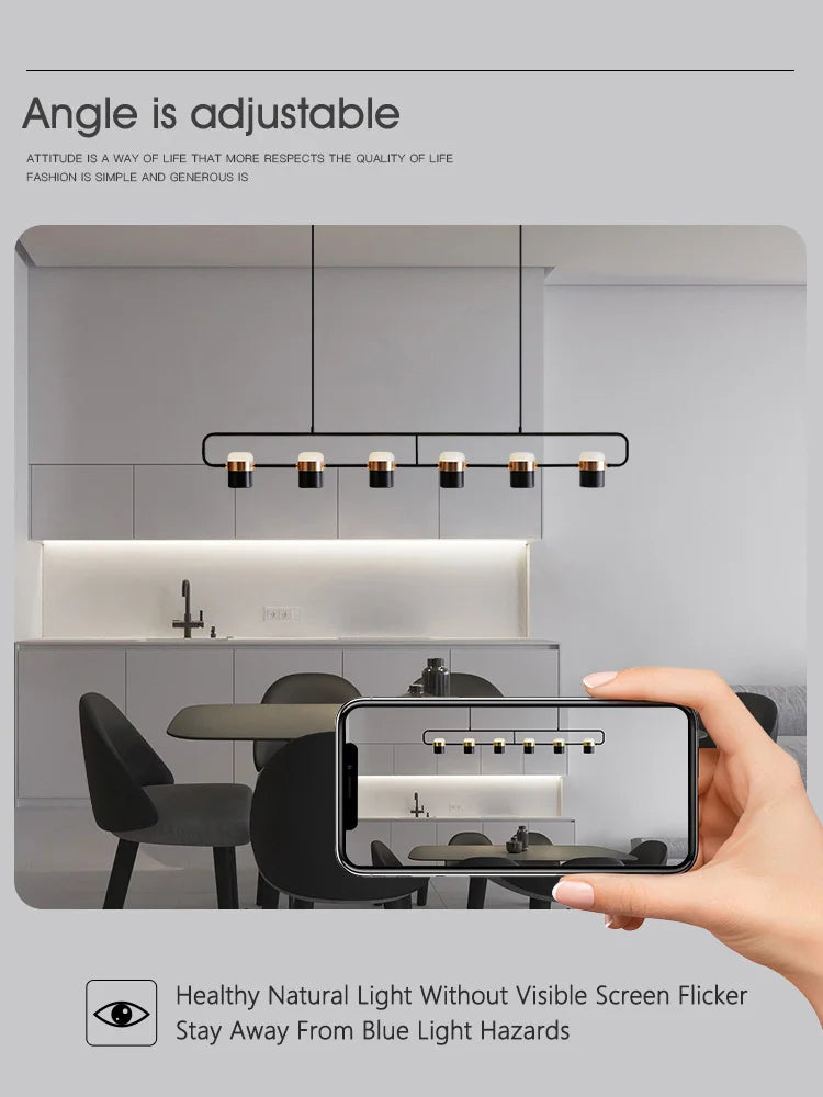 Strip Chandelier: Modern Minimalist Dining Room Lamp for Restaurant, Bar, and Home