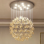 Luxury Crystal Butterfly Ceiling Chandelier for Living Room - Modern LED Light Fixtures