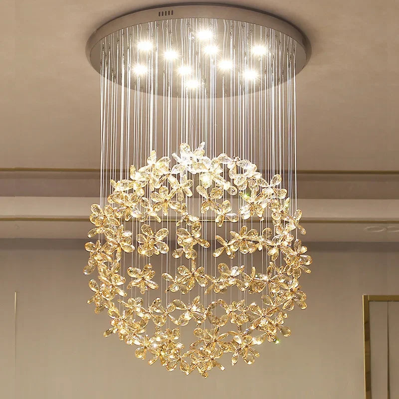 Modern Luxury Crystal LED Ceiling Chandelier Butterfly Light Fixture
