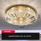 Luxury Crystal LED Ceiling Light for Bedroom & Living Room